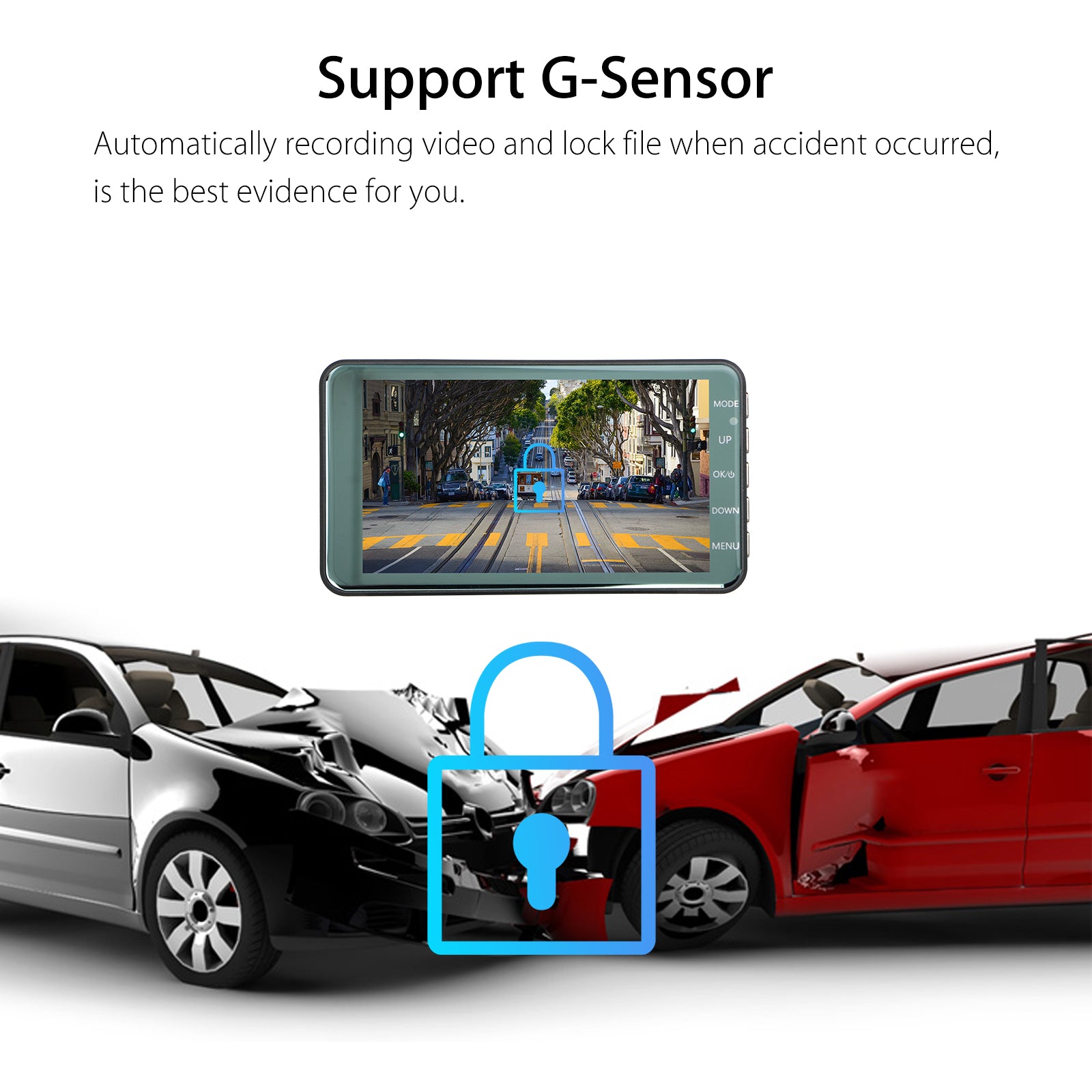 4"/4.5" IPS Screen Full HD 1080P DVR Dash Cam, Car Dashboard Camera Video Recorder