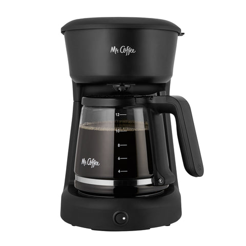 12 Cup Coffee Maker with Easy on/off LED Switch, Black
