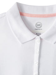 Wonder Nation Girls School Uniform Short Sleeve Interlock Polo Shirt, 2-Pack Value Bundle, Sizes 4-18