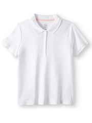 Wonder Nation Girls School Uniform Short Sleeve Interlock Polo Shirt, 2-Pack Value Bundle, Sizes 4-18