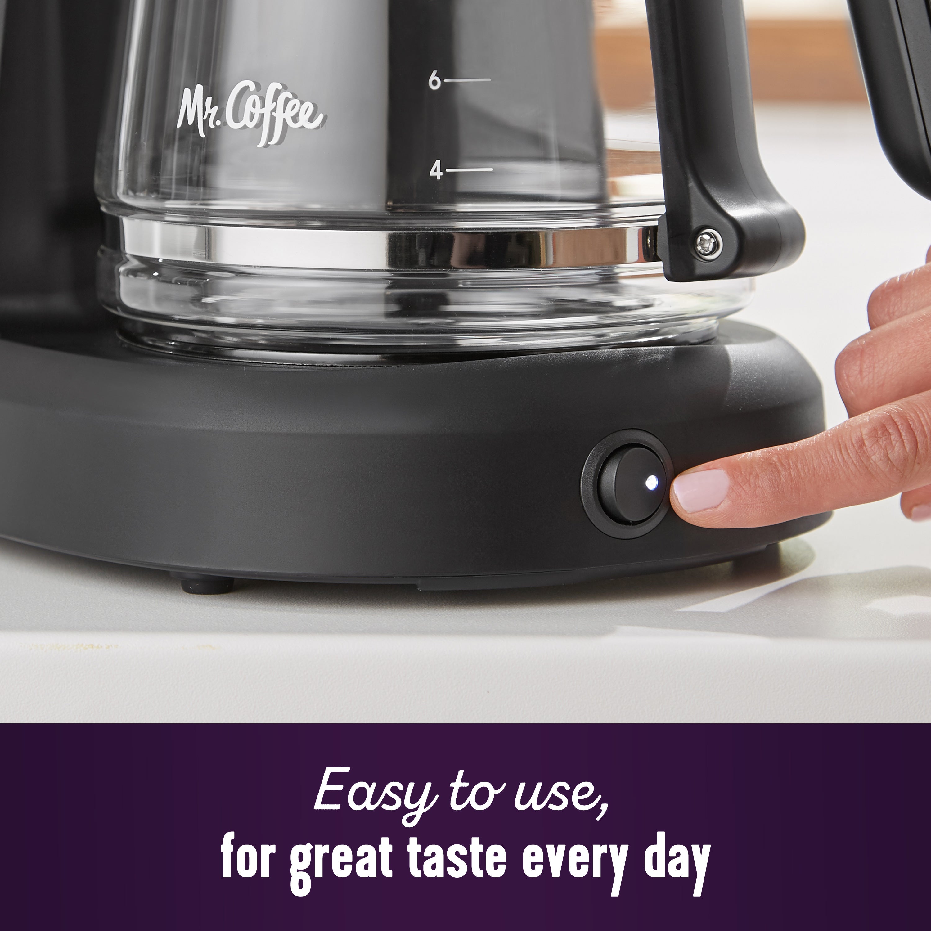 12 Cup Coffee Maker with Easy on/off LED Switch, Black