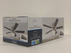 44" Satin Nickel Hugger Ceiling Fan, 5-Blade